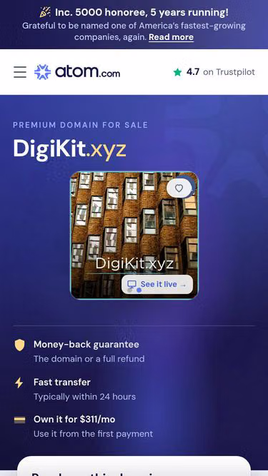 Screenshot of digikit.xyz