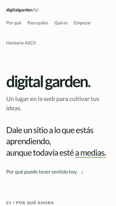 Screenshot of digitalgarden.fyi