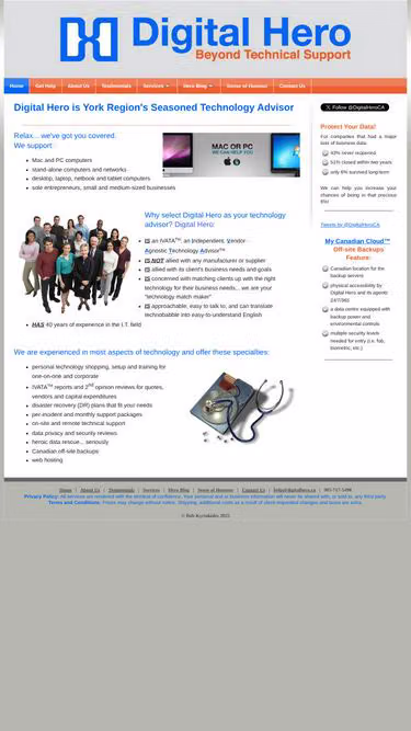 Screenshot of digitalhero.ca