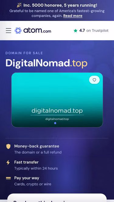 Screenshot of digitalnomad.top