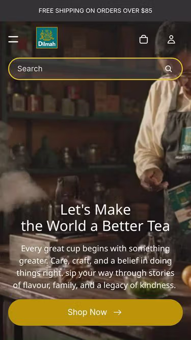 Screenshot of dilmah.co.nz