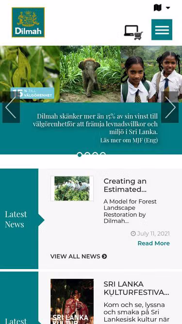 Screenshot of dilmah.dk