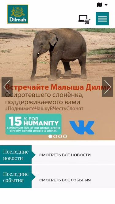 Screenshot of dilmahtea.ru