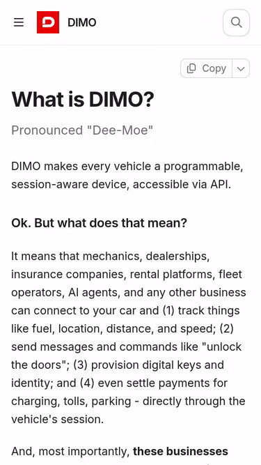 Screenshot of dimo.foundation