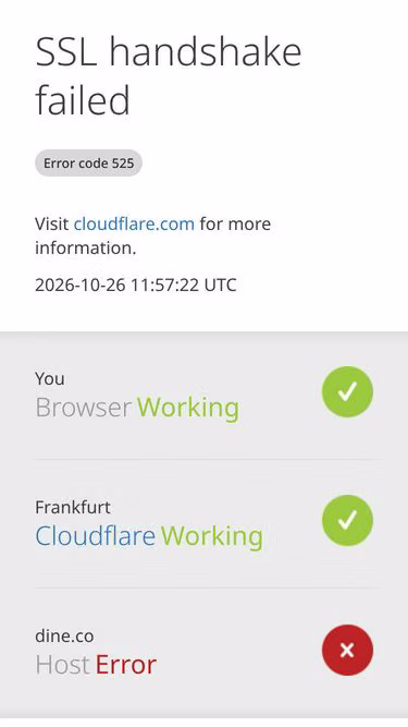Screenshot of dine.co