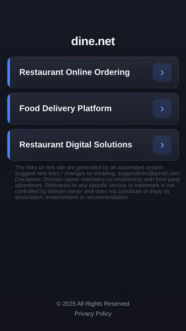Screenshot of dine.net