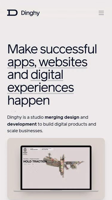 Screenshot of dinghy.agency