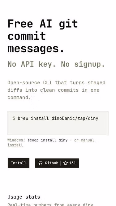 Screenshot of diny.run