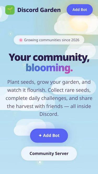 Screenshot of discord.garden