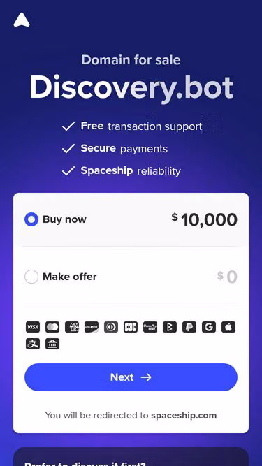 Screenshot of discovery.bot