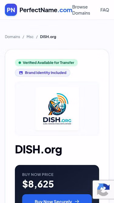 Screenshot of dish.org