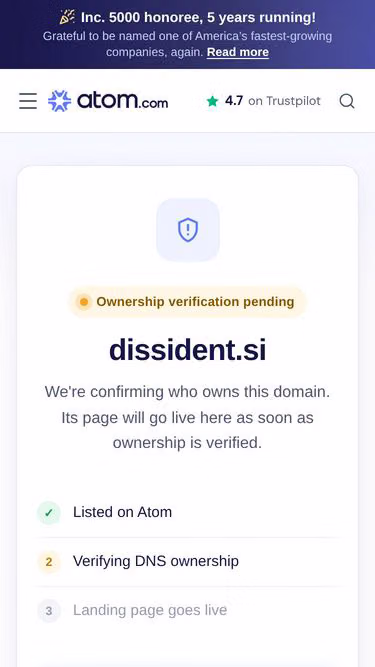 Screenshot of dissident.si