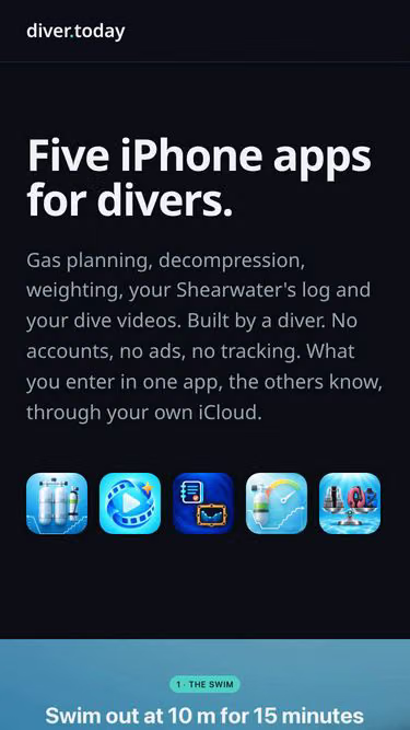 Screenshot of diver.today