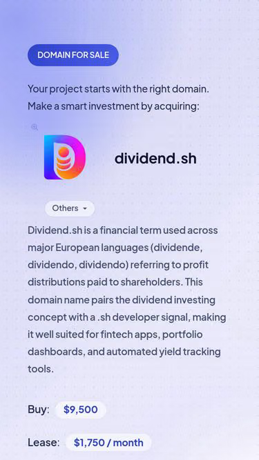 Screenshot of dividend.sh