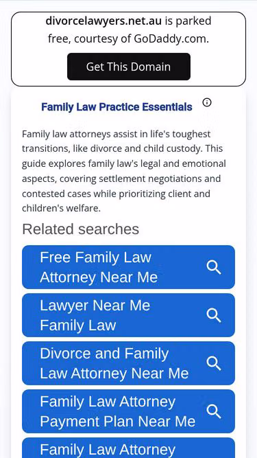 Screenshot of divorcelawyers.net.au