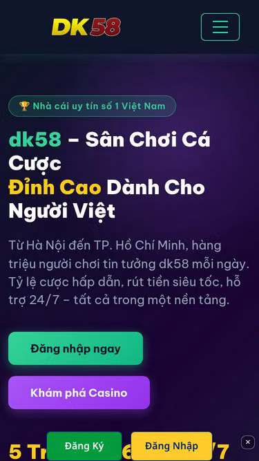 Screenshot of dk58.app