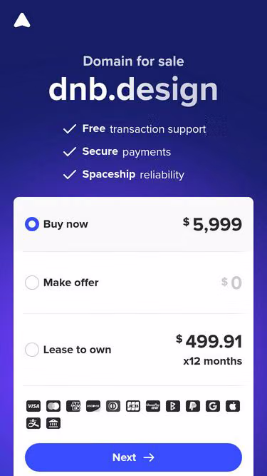 Screenshot of dnb.design