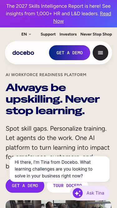 Screenshot of docebo.fi