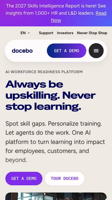 Screenshot of docebo.no