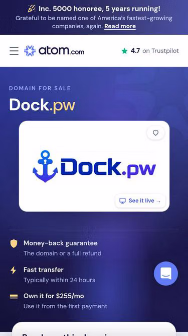 Screenshot of dock.pw