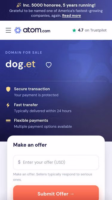 Screenshot of dog.et