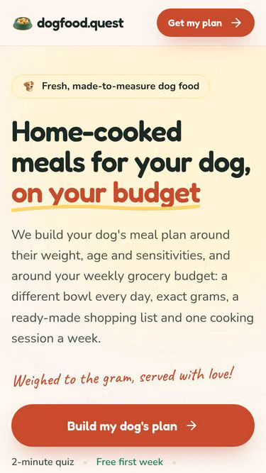 Screenshot of dogfood.quest