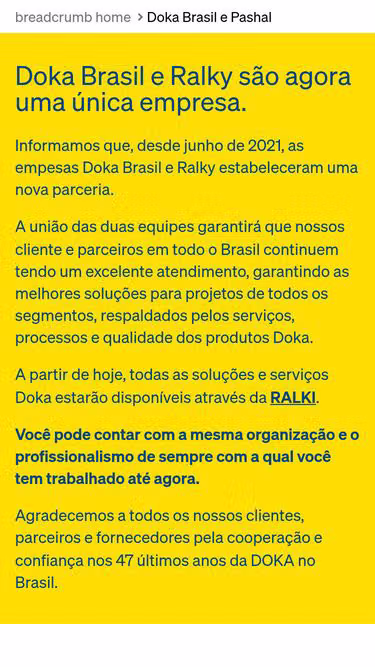 Screenshot of doka.com.br