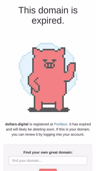 Screenshot of dollars.digital