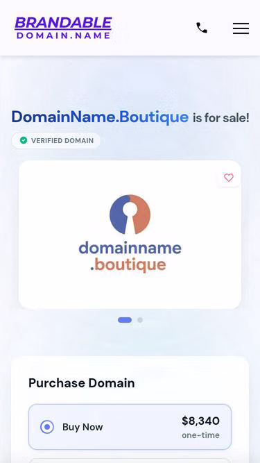 Screenshot of domainname.boutique