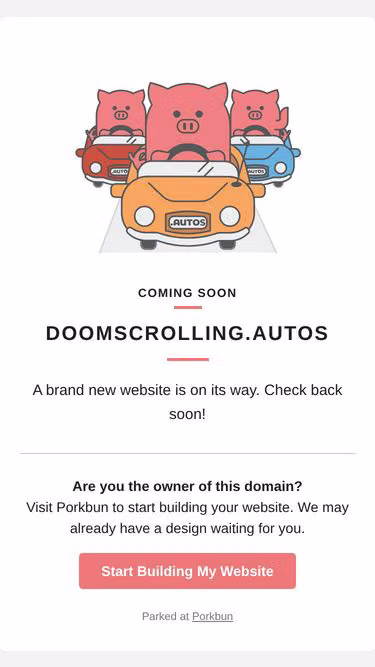 Screenshot of doomscrolling.autos