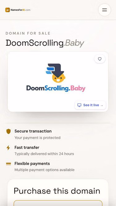 Screenshot of doomscrolling.baby