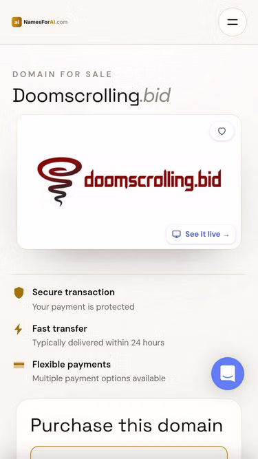Screenshot of doomscrolling.bid
