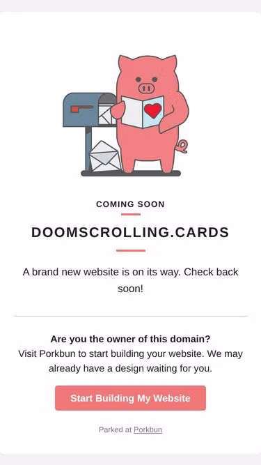 Screenshot of doomscrolling.cards