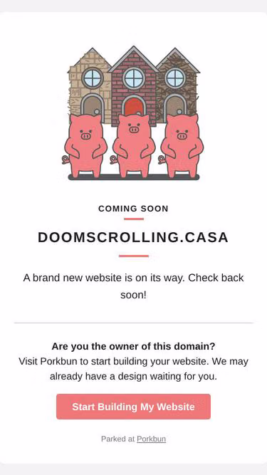Screenshot of doomscrolling.casa