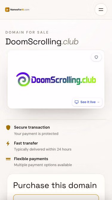 Screenshot of doomscrolling.club