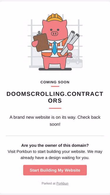 Screenshot of doomscrolling.contractors