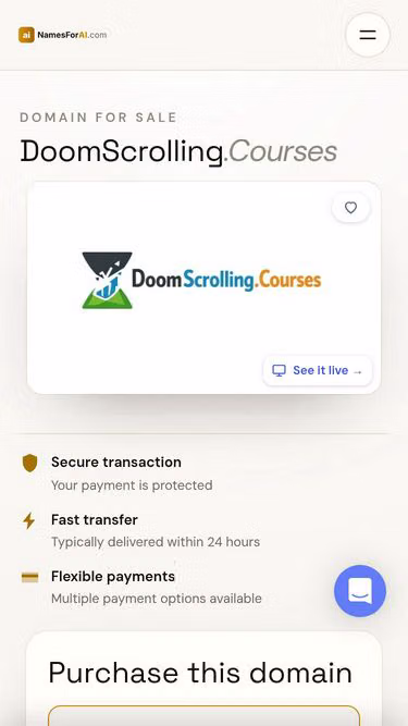 Screenshot of doomscrolling.courses