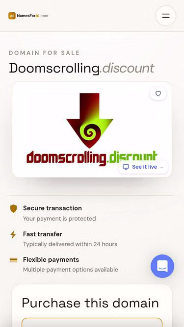 Screenshot of doomscrolling.discount