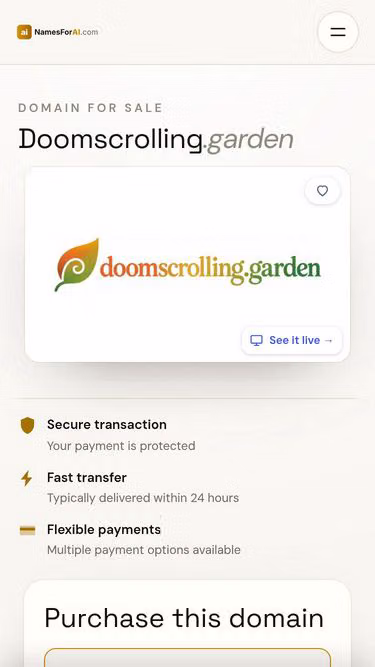 Screenshot of doomscrolling.garden