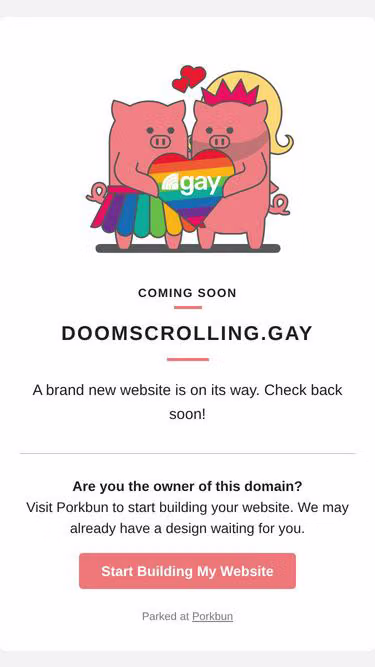 Screenshot of doomscrolling.gay
