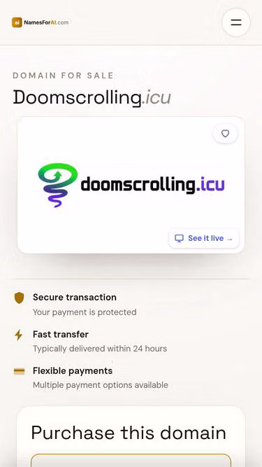 Screenshot of doomscrolling.icu