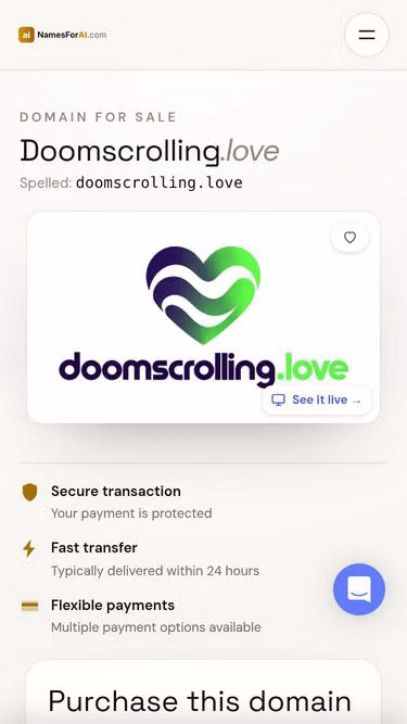 Screenshot of doomscrolling.love