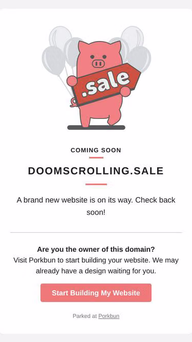 Screenshot of doomscrolling.sale