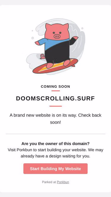 Screenshot of doomscrolling.surf