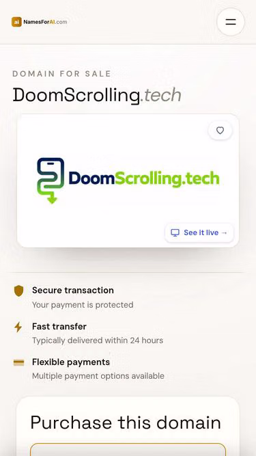 Screenshot of doomscrolling.tech