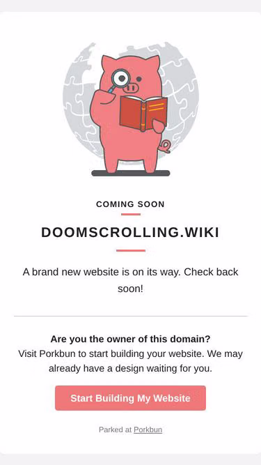 Screenshot of doomscrolling.wiki