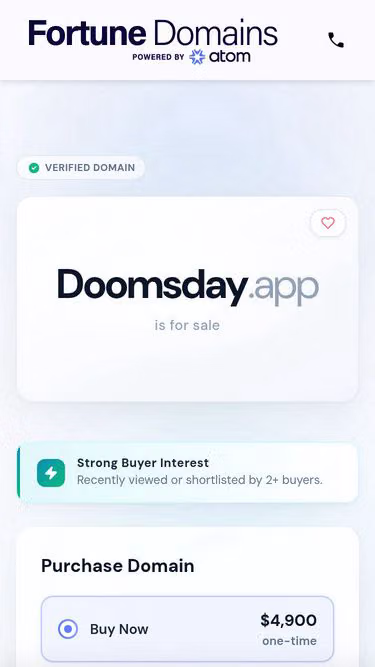 Screenshot of doomsday.app