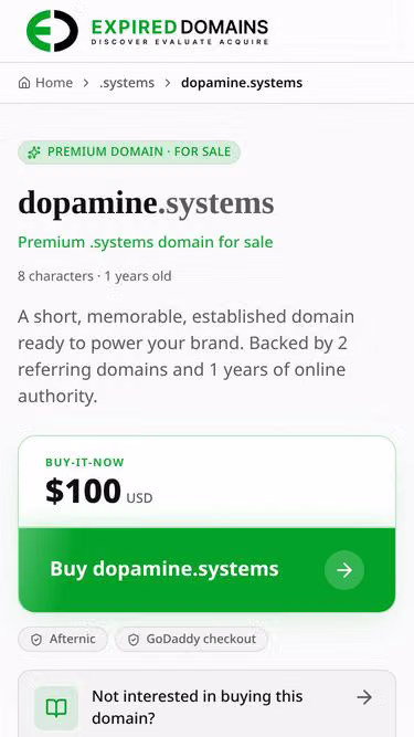 Screenshot of dopamine.systems