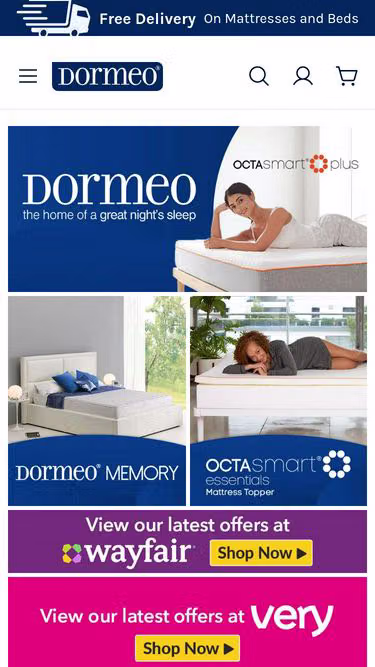 Screenshot of dormeo.ie