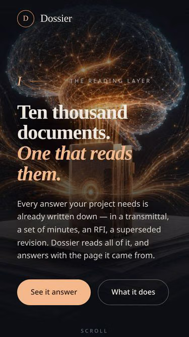 Screenshot of dossier.build